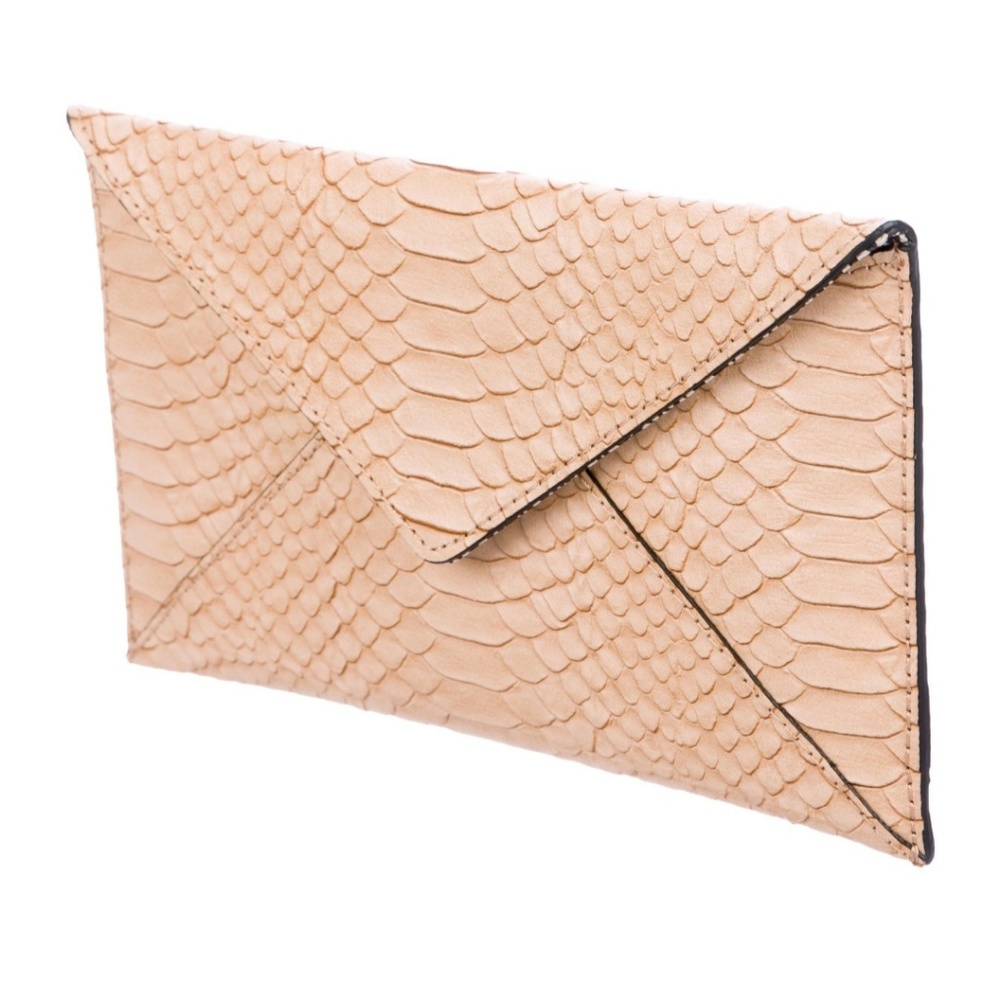 Loeffler Randall Embossed Leather Clutch - Nuetral